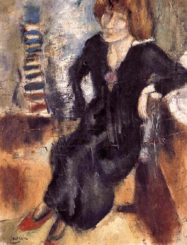 Jules Pascin Aiermila wearing the black dress china oil painting image